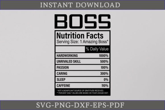 Boss Nutrition Facts SVG: A Design That Works Hard for You