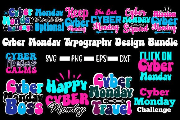 Cyber Monday Retro Svg Design Bundle