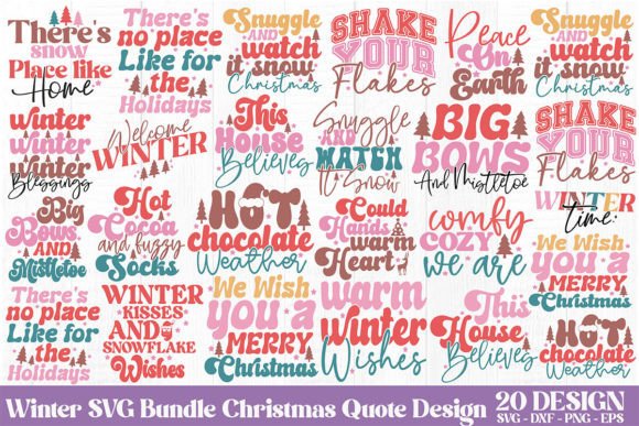 Winter SVG Bundle Christmas Quote Design Review